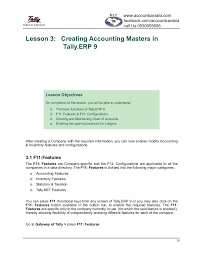 Creating Accounting Masters Tally Erp 9