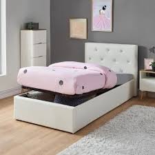 bahia lit coffre enfant contemporain simili blanc sommier l 90 x l 190 cm lit coffre lit enfant maison lit enfant