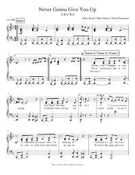 Never Gonna Give You Up Sheet Music For Piano Download Free In Pdf Or Midi In 2021 Piano Sheet Music Free Sheet Music Piano Sheet Music