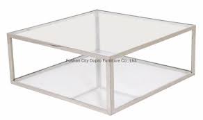W 49.5 / d 36 / h 16 weight: China Simple Design Clear Glass Top Metal Coffee Table For Home Furniture China Center Table Modern Furniture