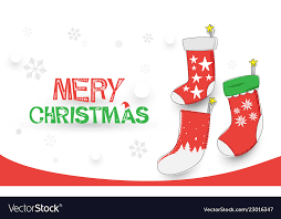 Merry christmas happy new year christmas socks Vector Image