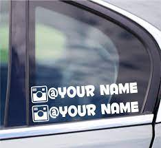 ****add note to seller in paypal inclding exactly how you would like your instagram tag to be printed. 2 X Instagram Username Personalised Text Tag Car Laptop Vinyl Decal Sticker Amazon Co Uk Handmade Products