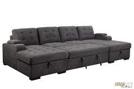 Pafu chatto modern functional daybed folding couch loveseat futon with armrest furniture sleeping sofa bed. Urban Cali Lancaster U Shaped Sleeper Sectional Sofa Bed Wholesale Furniture Brokers Canada