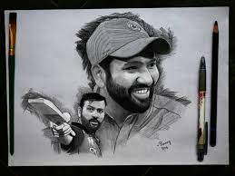 Drawing tutorials of rohit sharma. Drawings Paintings On Twitter Drawing Of Imro45 Rohitsharma Artist Pranay