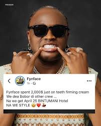 Fynface say e don spend 2000$ pa e teeth 🥹 Richest Artist na salone
