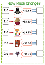 How Much Change Toys Subtraction From 10 This Resource Consists Of 3 Worksheets That Enc Primary Teachers Resources Student Encouragement Money Skills