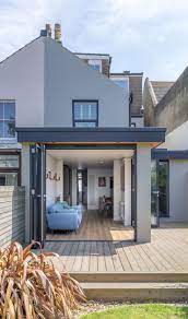 Modern Flat Roof Corner Opening Timber Decking Terrace Inside Outside Living Level Threshold Flat Roof Extension Kitchen Extension Flat Roof Design