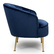 Great savings & free delivery / collection on many items. Newport Navy Blue Velvet Quilted Back Tub Chair Gold Legs