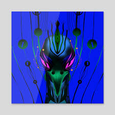 The Shady Peacock, an art acrylic by Andi Tuna - INPRNT