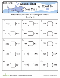 Greater Than Less Than Equal To 2 Worksheet Education Com Second Grade Math 1st Grade Math First Grade Worksheets