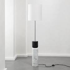 Glamorous and elegant, this dcor adds some glam to your home Stacked Grey And White Marble Floor Lamp White Marble Floor Floor Lamp Glass Floor Lamp