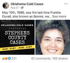 I I never realized how many cold cases there are in Duncan. It wasn't  something I thought much about until I began seeing post after post from  this page, Oklahoma Cold Cases.