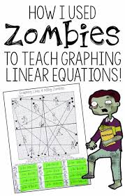 Students will apply their knowledge of linear growth to graph a line on a coordinate plane. Graphing Lines And Killing Zombies Mr Schmitt Math 9 Home This Distance Learning Ready Zombie Themed Graphing Linear Equations Math Classroom Teaching Math Fun Math 8th Grade Math Worksheets Eighth