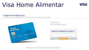 ¿cómo funciona la tarjeta alimentar? Visa Home Saldo Tarjeta Alimentar Y Auh