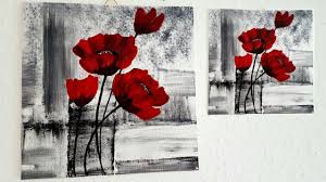 Schwarz, braun, warmgrau, grün töne, grau und weiß. Blumen Malen Acryl Rot Schwarz Weiss Fur Anfanger Flowers Acrylic Painting Red Black For Beginners Youtube
