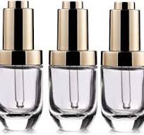 3Pcs 30ml/1oz Clear Thick Glass Press Dropper Bottles Essence Liquid Bottle  Essential Oil Bottle Refillable Travel Container with Gold Cap for ...