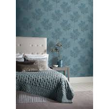 This example shows how a daring wallpaper choice. Arthouse Parkland Leat Motif Teal Blue Wallpaper 698006 Uncategorised From Wallpaper Depot Uk