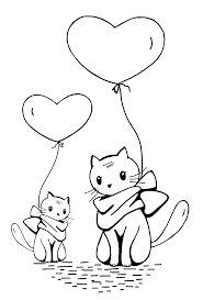 May 13, 2021 · heart coloring pages take a look at our heart coloring pages for even more ideas for a fun valentine's day craft activity. Coloring Page Of Kawaii Cats With Heart Shaped Balloon