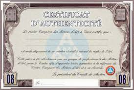 Modele Certificat D Authenticite A Telecharger Modeles De Certificats Certificat Certificat Authenticite