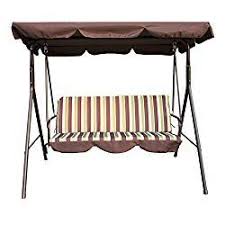 Uhom 3 Person Outdoor Porch Swing Chair 3 Seats Patio Canopy Awning Yard Furniture Hammock Steel Patio Swing Chair Outdoor Patio Swing Patio Swing Canopy