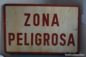 cartel de hierro - zona peligrosa - acantilado - Compra venta en  todocoleccion
