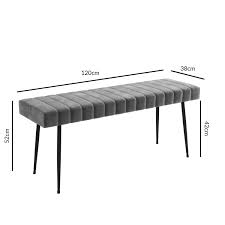 Check spelling or type a new query. Grey Velvet Dining Bench With Black Legs Seats 2 Logan Furniture123