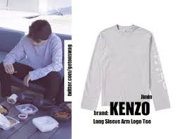 Kenzo Long Sleeve Arm Logo Tee Bts Clothing Kpop Fashion Outfits Stylish Eve Outfits