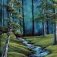 Bob Ross Wet-on-Wet Oil Painting: Evening Waterfall