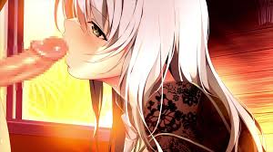 H GAME】銀髪巨乳美女の野外フェラ♡フルボイス エロアニメエロゲーム実況