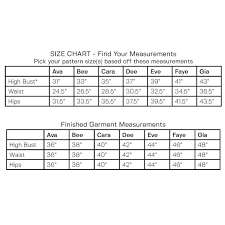 Evelyn Blouse Size Chart
