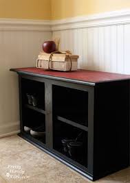 Check to make sure it's level. How To Make A Shoe Storage Bench Out Of A Habitat Restore Wall Cabinet Repurposed Furniture Diy Kitchen Storage Bench With Shoe Storage