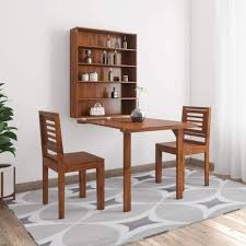 Folding table wooden household garden portable office desk small square size optional furniture decor foldable. Strata Furniture Sheesham Wood Folding Dining Table With 2 Chairs For Living Room Provincial Teak Finish Amazon In Home Kitchen