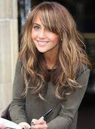 Samia Long Natural Wave Capless Human Hair Wig Brownwithblondehighlights Brownblondehair Naturalhi Dunkelblonde Frisuren Coole Frisuren Frisur Langes Gesicht