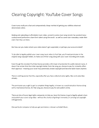 Let's say you want to use the track of your favourite song in a clip you are making of a special event: Clearing Copyright Youtube Cover Songs By Nadia Javaid Issuu