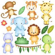 Safari Animals Clipart Jungle Animals Watercolor African Animals Baby Shower Giraffe Tiger Monkey Elephant Lion Hippo Crocodile Png In 2021 Animal Clipart Safari Animals African Animals