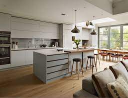 Check out our gallery of 50 unique design ideas and tips. Urbo Bespoke Kitchen In Matt Lacquer Pearl Ashes 3 By Fired Earth With Islan Open Plan Kitchen Living Room Scandinavian Kitchen Design Open Plan Kitchen Diner