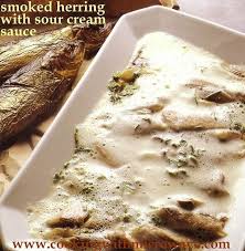 Smoked Herring With Sour Cream Sauce For Microwave Sour Cream Sauce Herring Recipes Kipper Recipes