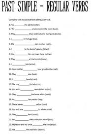 past simple regular verbs worksheet