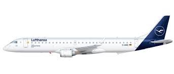 There are two crew members on the flight deck. Embraer E 195 Lufthansa