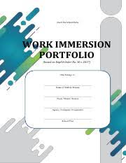 Determine the readiness of ict students in immersion program. Reflection On My Immersion Reflection On My Immersion This 68 Hours Of Immersion Is Helpful And A Meaningful Experience During Senior High School Course Hero