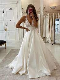 V Neck Lace Cheap Wedding Dresses Online Cheap Unique Bridal Dresses Wd594 In 2021 Elegant Long Sleeve Wedding Dresses Gowns Dresses Elegant Online Wedding Dress