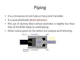 Piping designing is a specialized branch of engineering dealing with design & layouts of piping network along with the. Defects In Extrusionextruded Products 1 Centerburst 2 Piping