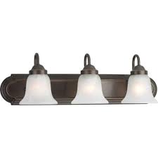 Progress Lighting 24 In 3 Light Antique Bronze Bathroom Vanity Light With Alabaster Glass P2103 20 The Home Depot