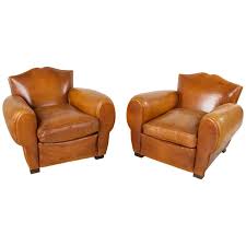 Pair Of French Art Deco Leather Club Chairs Moustache Back Club Chairs French Art Deco Leather Club Chairs Art Deco Chair