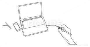 Hand Drawing Business Concept Sketch Of Laptop Computer Phone And Pencil Stock Illustration Ad How To Draw Hands Typography Design Tutorial Laptop Computers