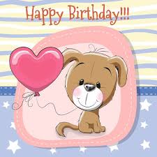 — je bénis ce jour qui a vu naître ma meilleure amie : Cute Happy Birthday Baby Card Vectors 04 Happy Birthday Invitation Card Baby Birthday Card Puppy Cartoon