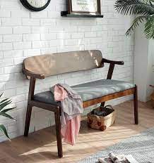 Semicircular support system made of galvanized steel pipe with powder coating according to ral paint system. Wooden Bench With Backrest Leo Furniture Home Living Furniture Chairs On Carousell