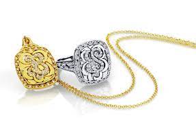 Tacori Monogram Monogram Ring Gold White Gold Pendant Necklace Diamond Monogram