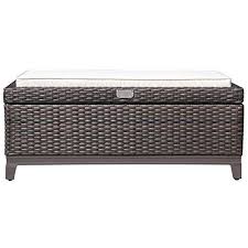 Frame is finished in powder coated black. Patioroma Outdoor Patio Aluminum Frame Wicker Cushion Sto Https Www Amazon Com Dp B072jth34t Ref Cm S Outdoor Storage Bench Deck Box Bench Wicker Cushions