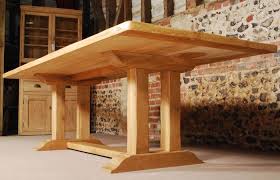 Approximately English Trestle Pillars Tables Larger Length Solid Thick Table Feet Our One Has Oak The Pillars English Oak Farmhouse Dining Table